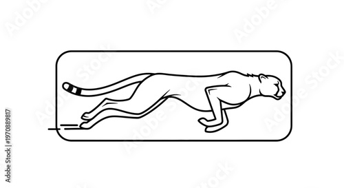Cheetah Running Fast, Speed, Motion, Animal Silhouette, Vector Art