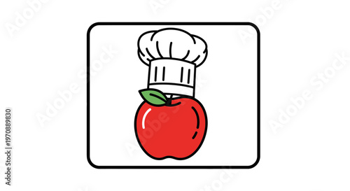 Chef Apple Icon: Healthy Eating, Culinary Education, and Gastronomy Concept