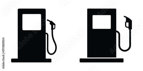 Gas station icon silhouette vector, Fueling station, Gas fuel pump icon vector