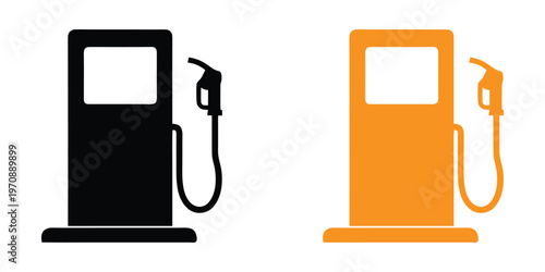 Gas station icon silhouette vector, Fueling station, Gas fuel pump icon vector