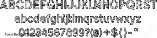 Classic font display showcasing uppercase, lowercase letters, and common symbols.