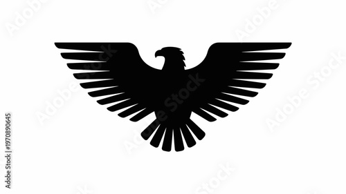 logo Eagle Silhouette, Set of logos. American eagle in flight.
