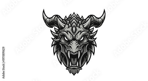 Fierce Snarling Dragon Head Vector Mascot Logo for Esports Gaming and Sports Branding