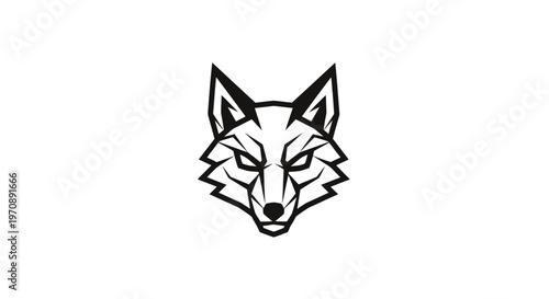 Geometric fox head mascot logo vector illustration isolated on white background