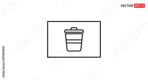 Trash Can Icon Vector Illustration - Delete, Remove, Recycle Symbol