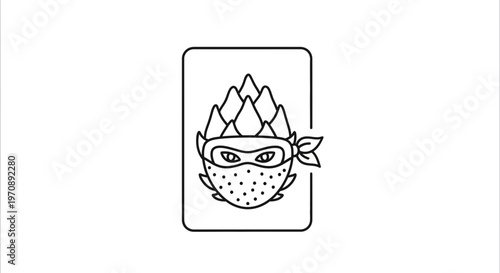 Ninja Hop Icon - Craft Beer Ingredient Mascot