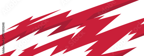 Dynamic red lightning bolts streak across a pristine white background, a clean illustration capturing raw energy and speed in a vibrant abstract pattern