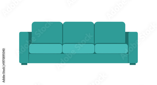 Teal colored modern sofa furniture.