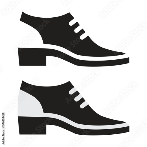 Elegant Women's Leather Oxford Shoe Silhouette Icon for Fashion Footwear Branding, Luxury Apparel Retail, and Stylish Accessory Graphics