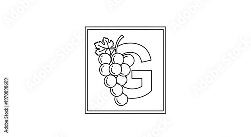 Grapes and Letter G Logo