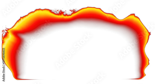 A vintage red film burn bleeds into a deep black backdrop.