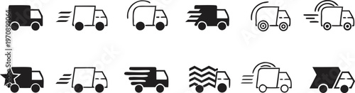 Courier Delivery Scene with Customer Receiving Package from Delivery Agent in Clean Design Layout. Shipping Service Concept for Online Shopping, Logistics and Business Operations.