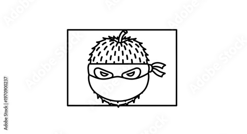 Cute Hedgehog Ninja Character with Mask and Bandana, Cartoon Style