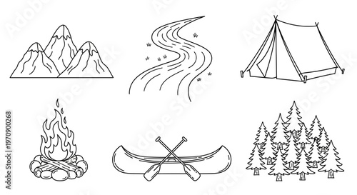 Canoe with crossed paddles on water.