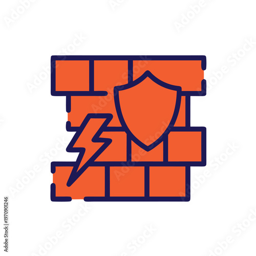 Wall with Shield and Bolt