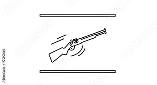 Vintage Rifle Flying Through Air, Motion Blur, Old Weapon, Action Scene