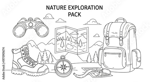 Hiking gear for outdoor adventure travel.