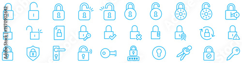 Padlock unlock icon, security system, encryption, network security related icon