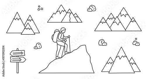 Man standing on mountain with backpack.