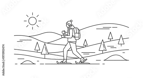 Person Hiking With Backpack Outdoors.