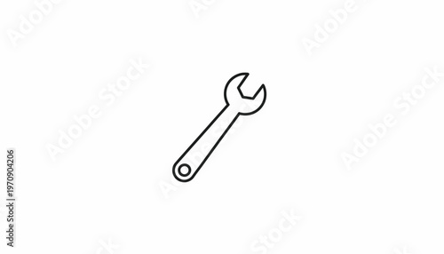 Simple Line Icon of a Wrench, Tool for Repair and Maintenance