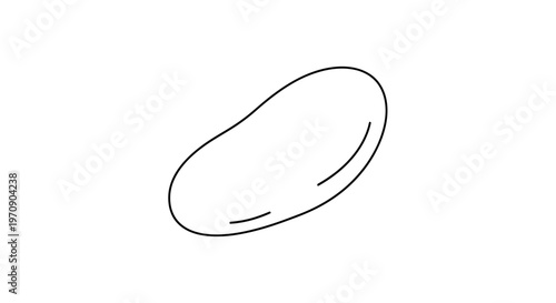Simple Outline Drawing of a Single Jelly Bean on White Background