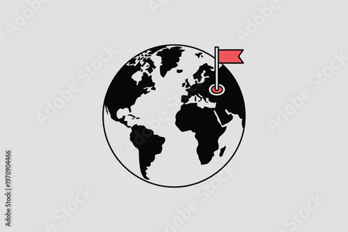 Global Location Pin World Map Navigation Concept
