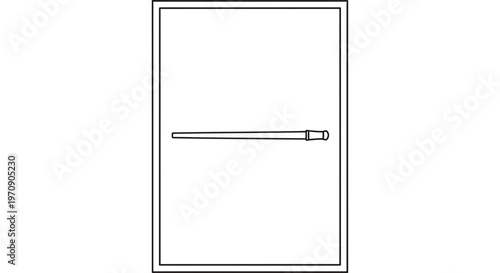 Simple Line Drawing of a Magic Wand with a Handle