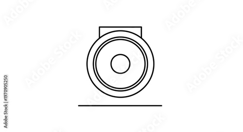 Simple Line Drawing of a Speaker on a White Background