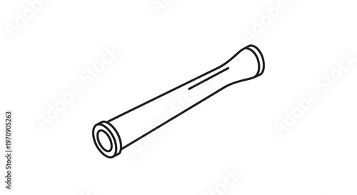 Simple Line Drawing of a Tapered Tube with Flanges