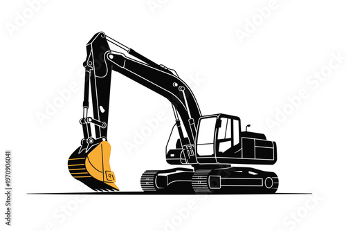 Excavator Machine Heavy Equipment Construction Concept