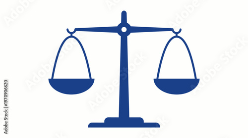 Balance scale vector icon symbolizing justice, equality, fairness, impartiality, law, ethics, decision‑making, and weighing values for legal, business, and educational design graphics