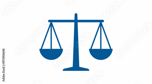 Balance scale vector icon symbolizing justice, equality, fairness, impartiality, law, ethics, decision‑making, and weighing values for legal, business, and educational design graphics