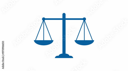 Balance scale vector icon symbolizing justice, equality, fairness, impartiality, law, ethics, decision‑making, and weighing values for legal, business, and educational design graphics