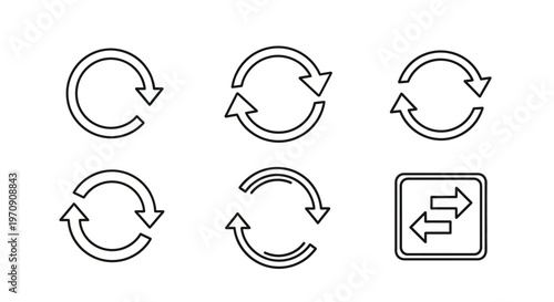Refresh and Reload Icons Set Vector Illustration