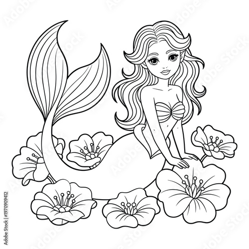 A woman admiring a vase filled with delicate flowers in her hands isolated on white background, Vector