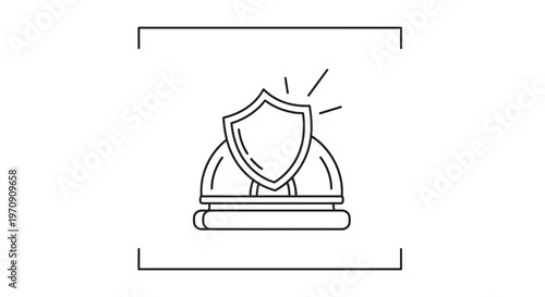 Shield on Scales Icon: Symbol of Justice, Law, Protection, and Security