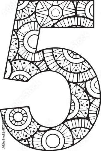 Beautiful English number design and style 5