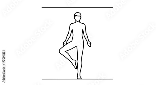 Person balancing on one leg, yoga pose, tree pose, fitness, healthy lifestyle, white background