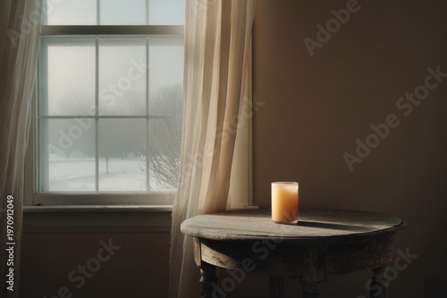 single mail envelope featuring blurred white text bars with ar address set against pristine white canvas