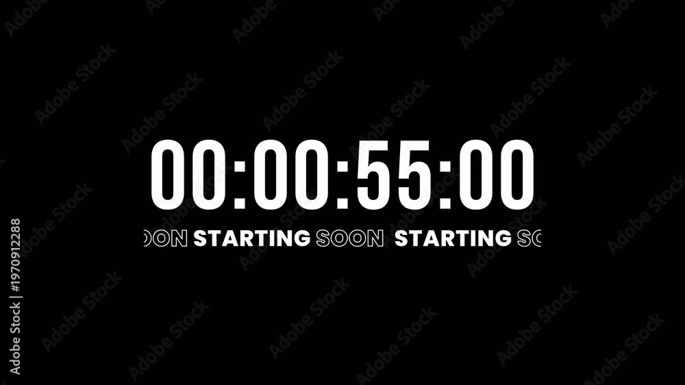 Starting Soon Countdown Timer with 60 Second Digital Clock for Live ...