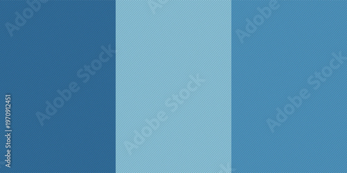 Blue denim fabric seamless pattern set. Jeans cloth texture. Blue cotton material for pants, casual dress and apparel. Abstract seamless patterns of denim textile, vector illustration