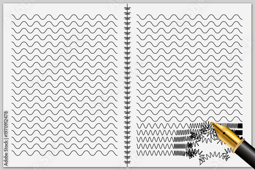 Doppelseite Zeilen Störung