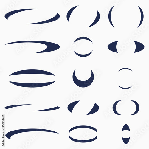 Minimal Abstract Curved Shapes Vector Set