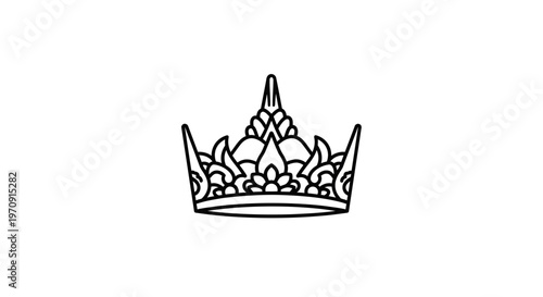 Elegant Crown Icon, Royal Symbol, Luxury Emblem, Minimalist Design, Vector Illustration