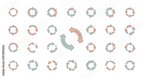 Abstract Circular Arrows Pattern: Refresh, Cycle, Connection, and Exchange Concepts