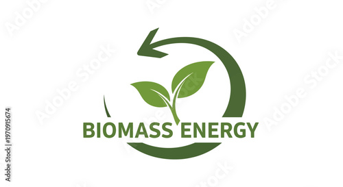 Biomass Energy Renewable Eco-Friendly Green Leaf Cycle Logo Icon