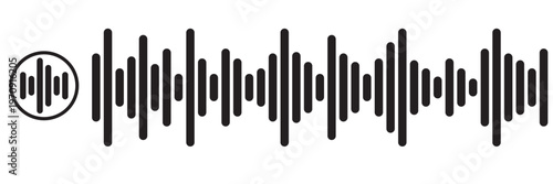 Voice message icon, black voice icon, white background, EPS10 