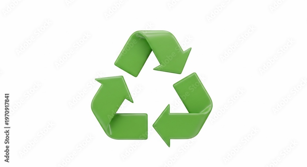 Obraz premium Green recycling symbol made arrows.