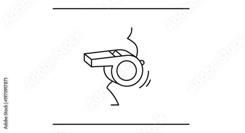 Whistle Blowing Sound Waves Action Sport Referee Coach Judge Decision Game
